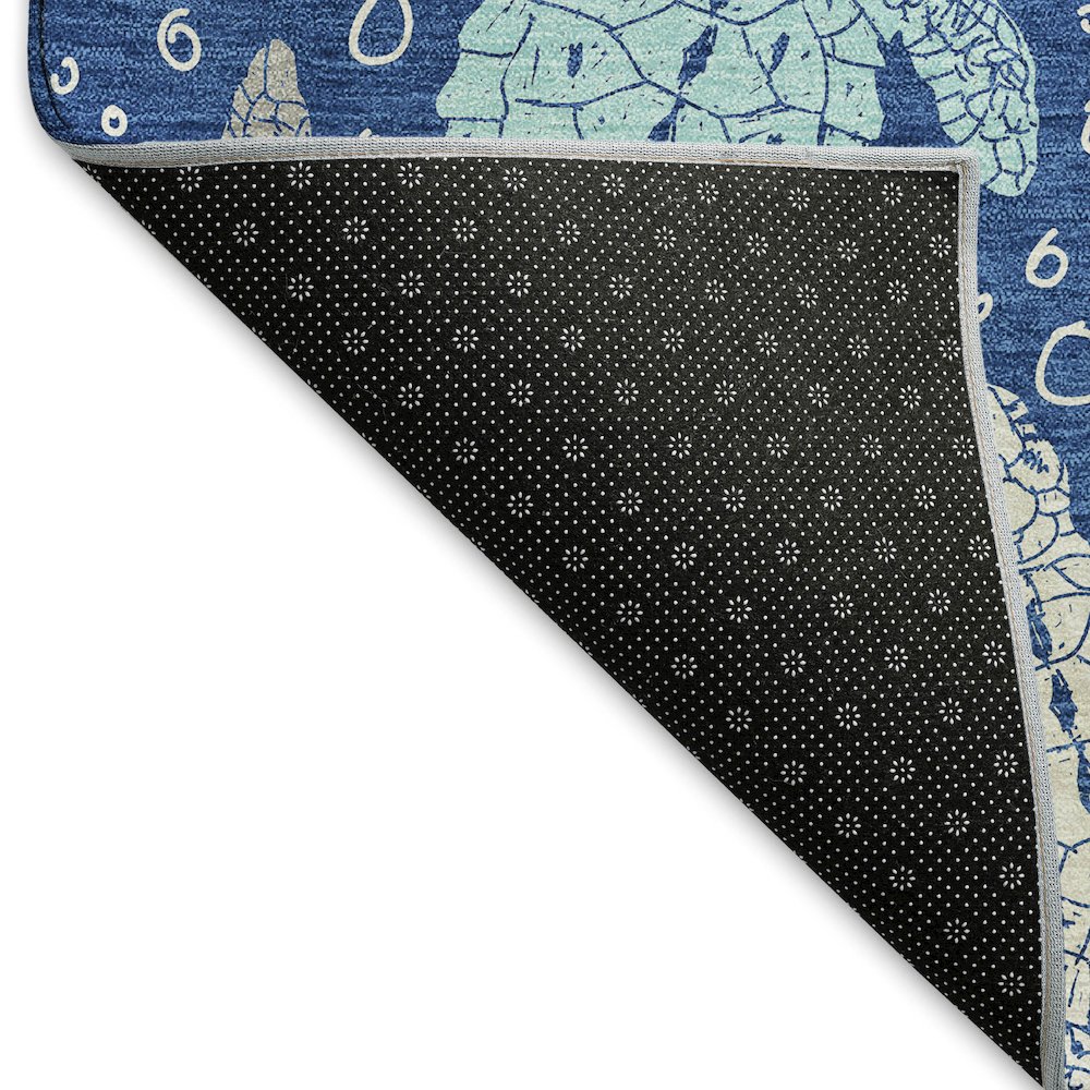 Premium Machine Washable Mayfield  Blue 1'8" x 2'6" Rug. Picture 2