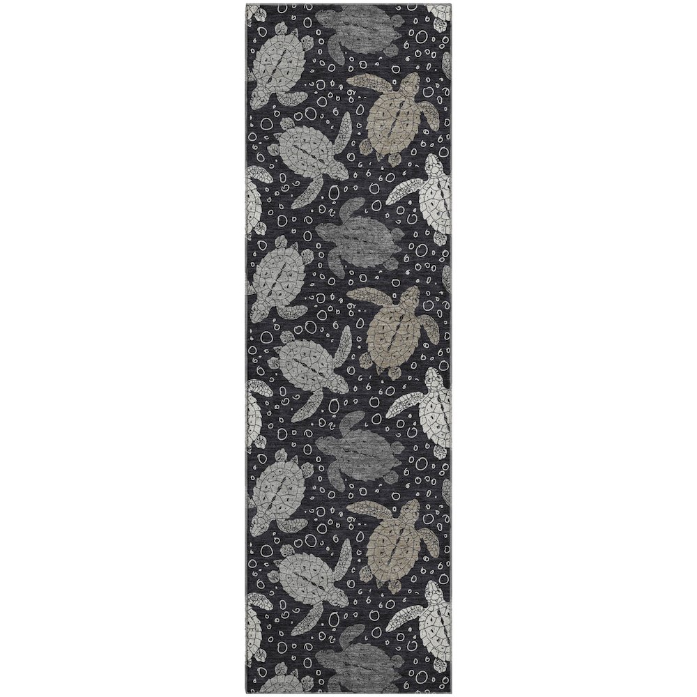 Premium Machine Washable Mayfield  Midnight 2'3" x 7'6" Runner Rug. Picture 1