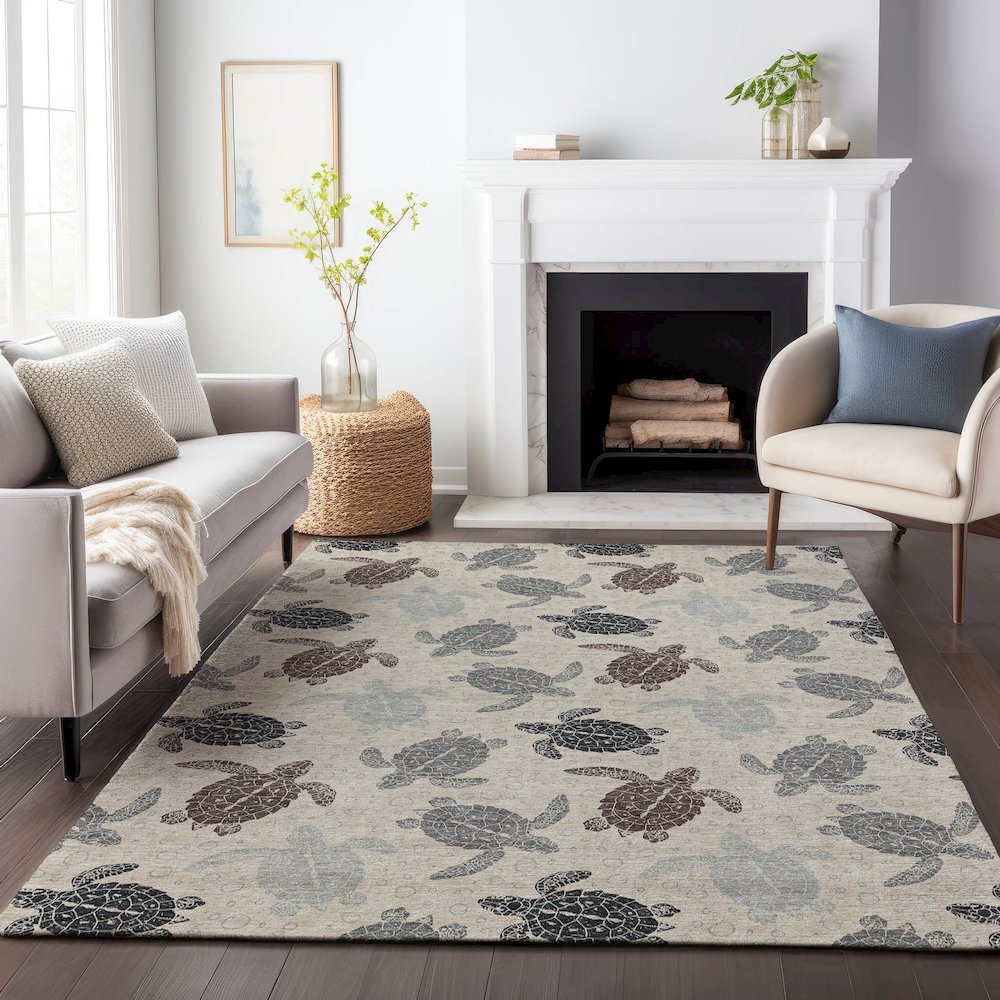 Premium Machine Washable Mayfield  Sand 2'6" x 3'10" Rug. Picture 6