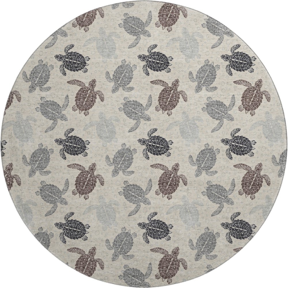 Premium Machine Washable Mayfield  Sand 8' x 8' Round Rug. Picture 1