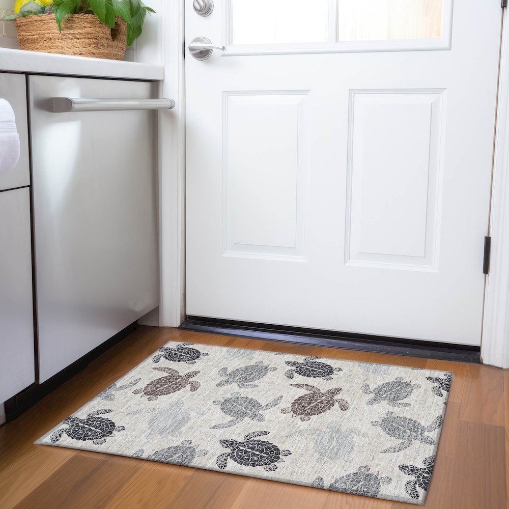 Premium Machine Washable Mayfield  Sand 1'8" x 2'6" Rug. Picture 5