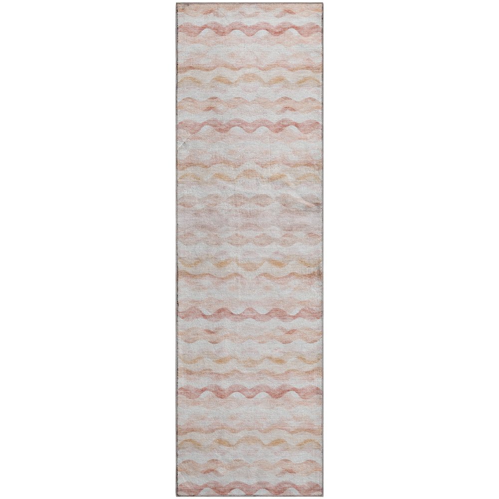 Premium Machine Washable Mayfield  Peach 2'3" x 7'6" Runner Rug. Picture 1