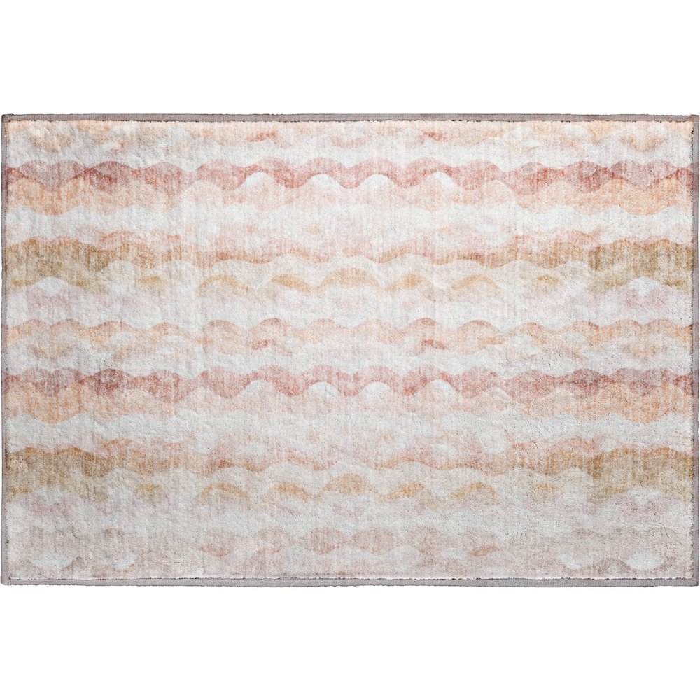 Premium Machine Washable Mayfield  Peach 1'8" x 2'6" Rug. Picture 1