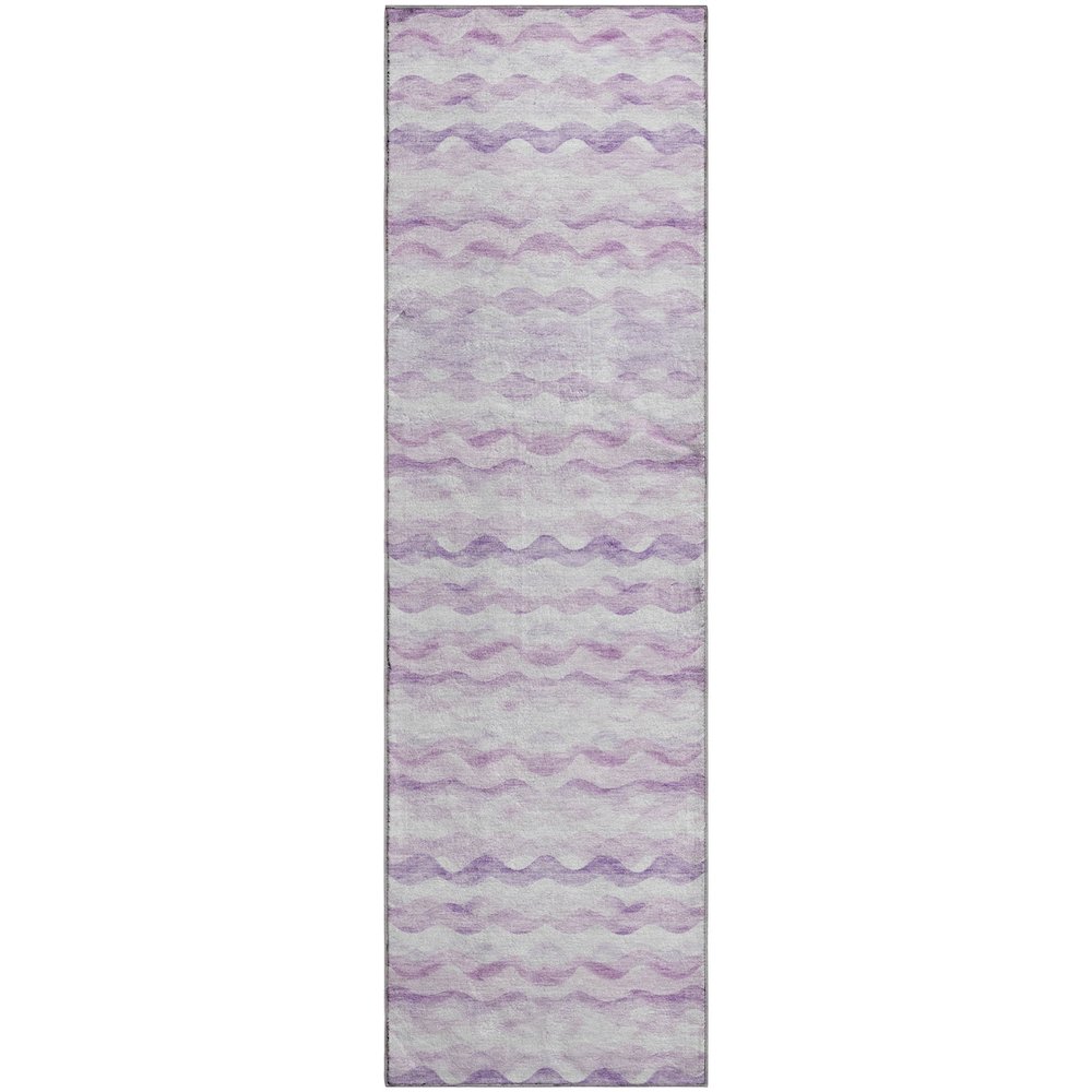 Premium Machine Washable Mayfield  Purple 2'3" x 7'6" Runner Rug. Picture 1