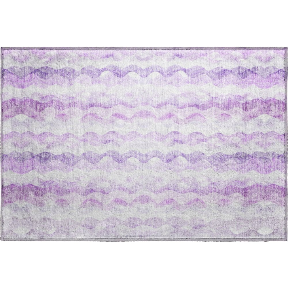 Premium Machine Washable Mayfield  Purple 1'8" x 2'6" Rug. Picture 1