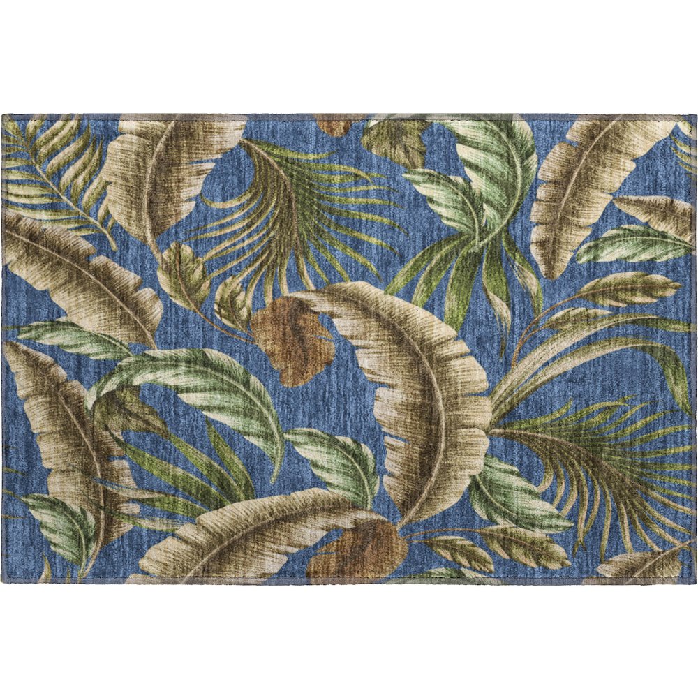 Premium Machine Washable Mayfield  Blue 1'8" x 2'6" Rug. Picture 1