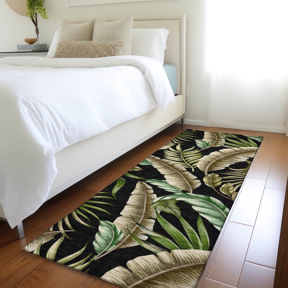 Premium Machine Washable Mayfield  Midnight 2'3" x 7'6" Runner Rug. Picture 5