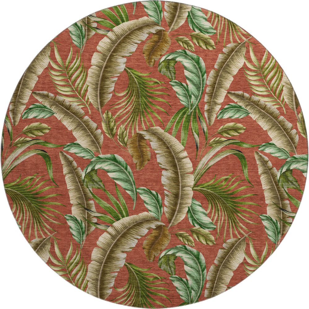 Premium Machine Washable Mayfield  Spice 8' x 8' Round Rug. Picture 1