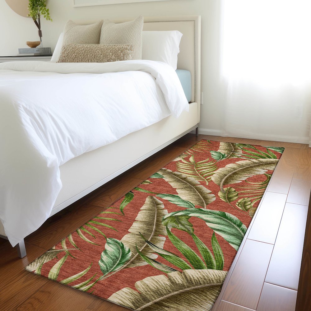 Premium Machine Washable Mayfield  Spice 2'3" x 7'6" Runner Rug. Picture 5