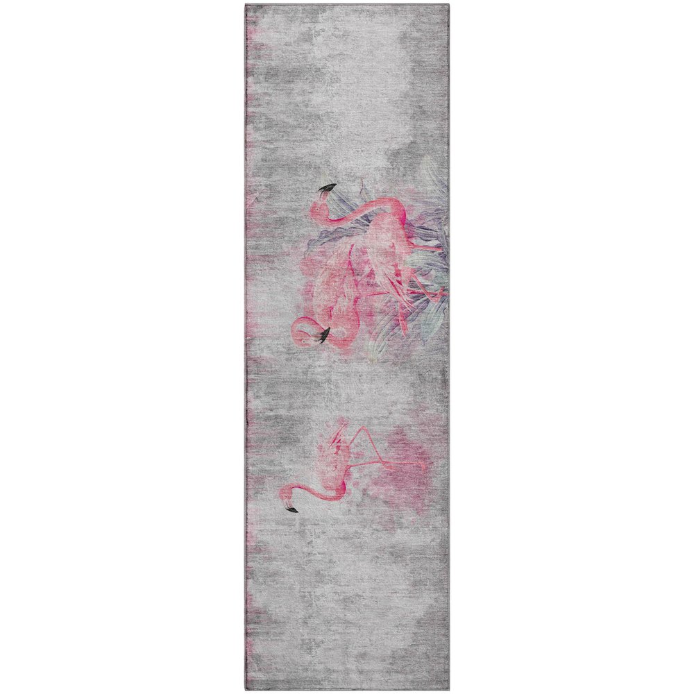 Premium Machine Washable Mayfield  Pink 2'3" x 7'6" Runner Rug. Picture 1