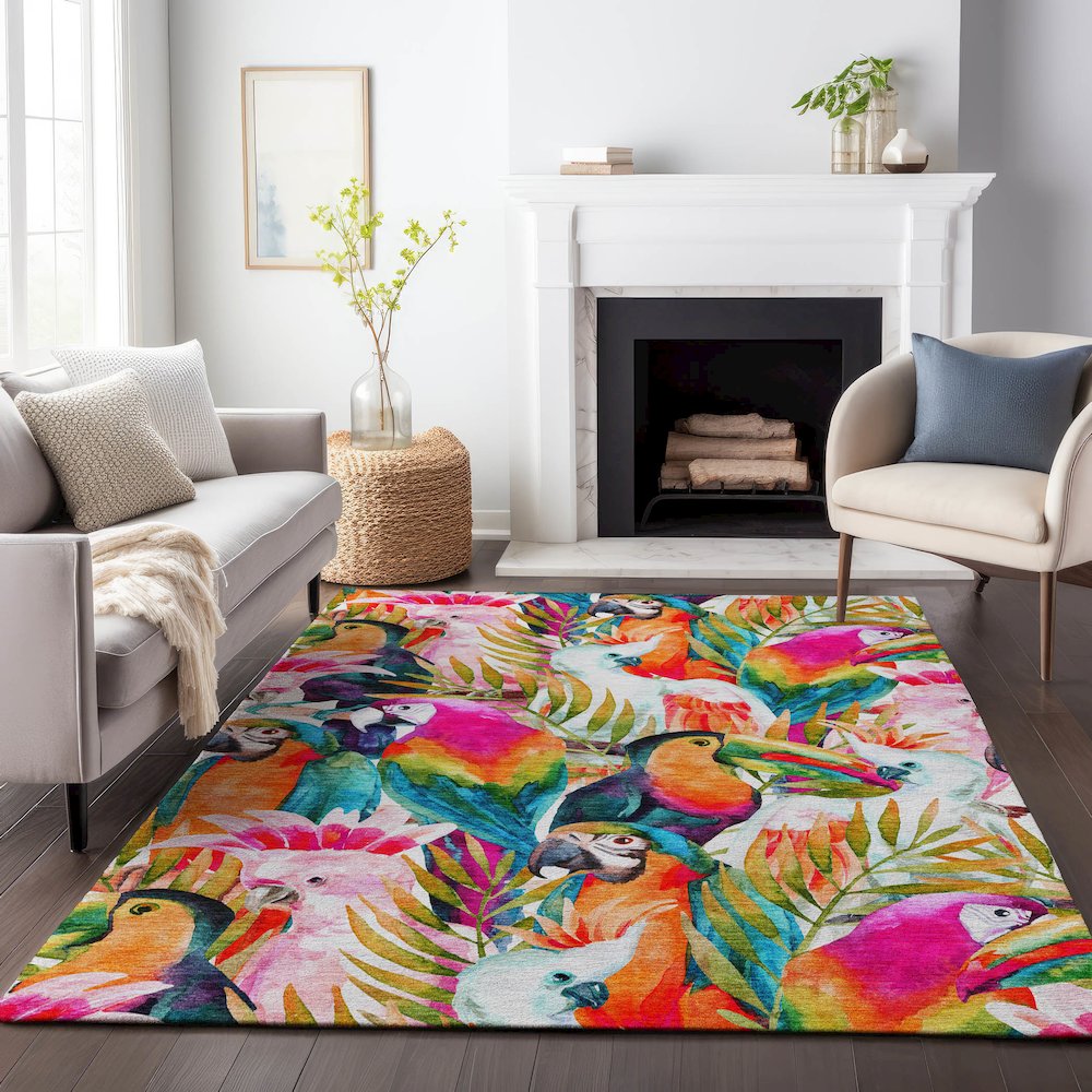 Premium Machine Washable Mayfield  Multi 2'6" x 3'10" Rug. Picture 6