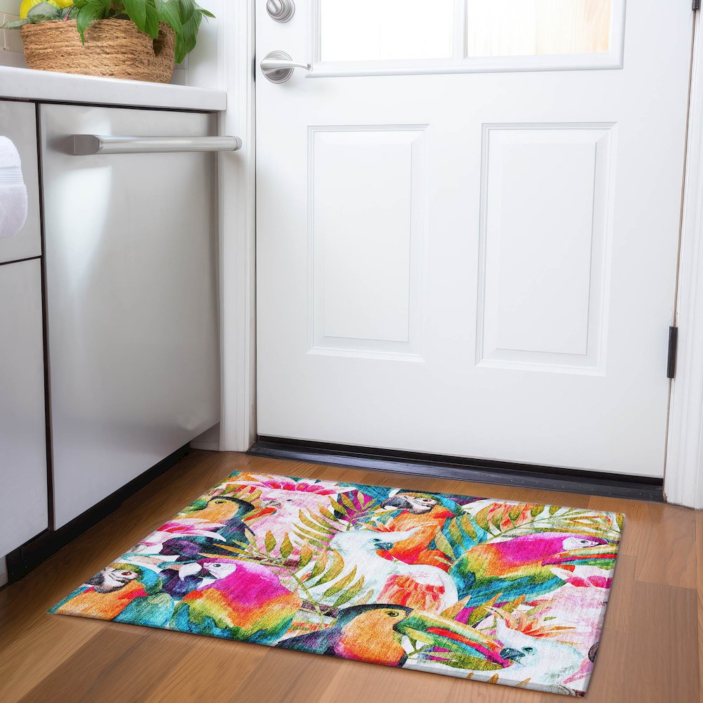 Premium Machine Washable Mayfield  Multi 1'8" x 2'6" Rug. Picture 5