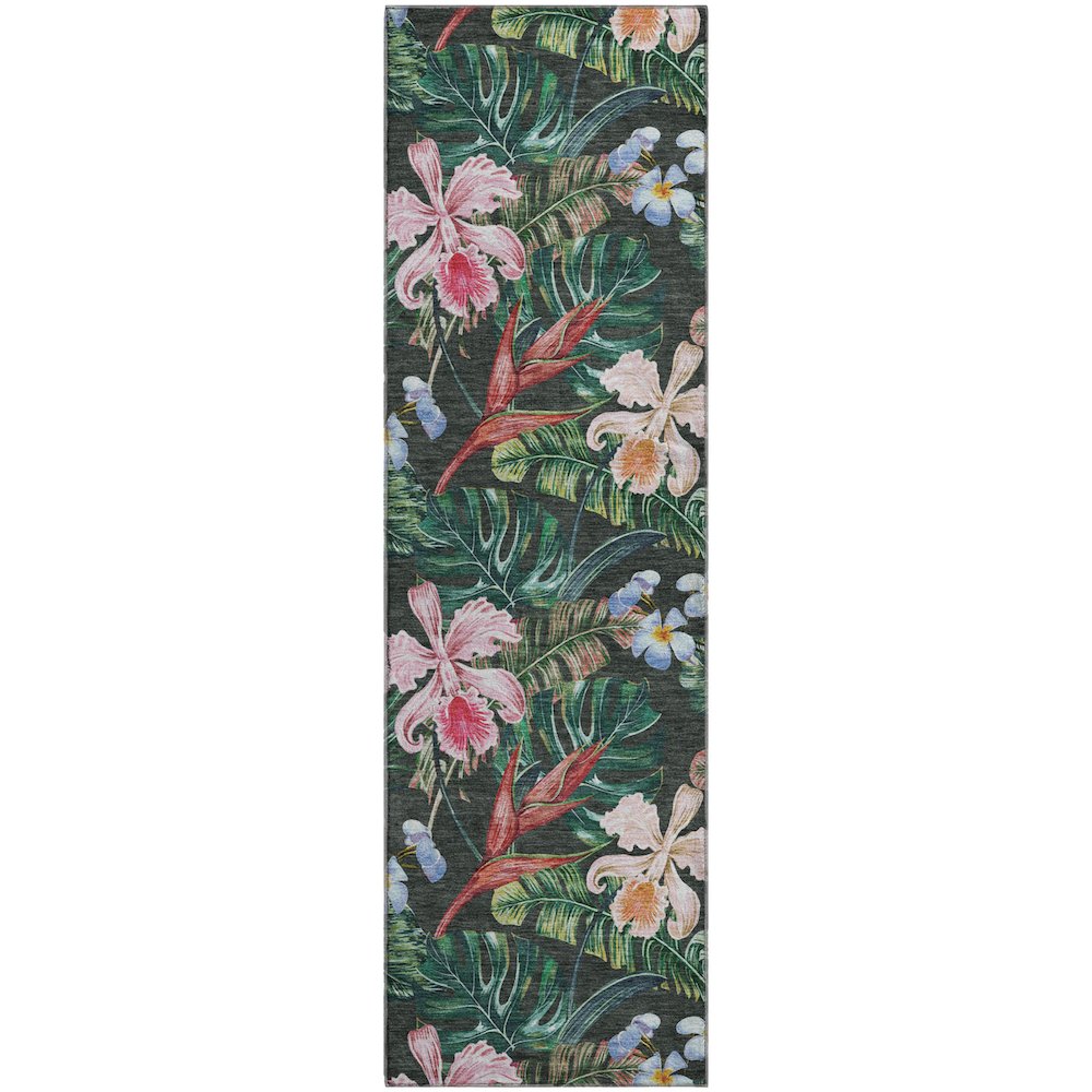 Premium Machine Washable Mayfield  Midnight 2'3" x 7'6" Runner Rug. Picture 1