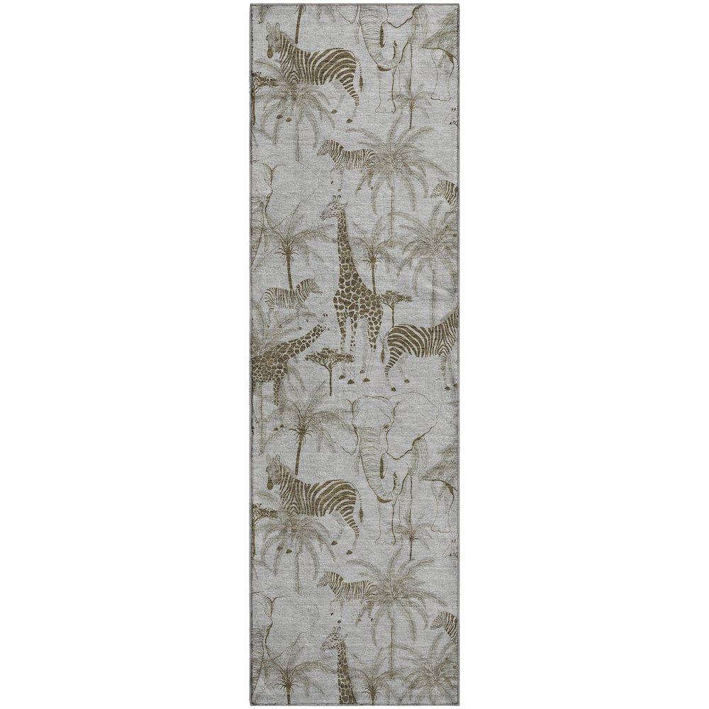 Premium Machine Washable Mayfield  Fog 2'3" x 7'6" Runner Rug. Picture 1