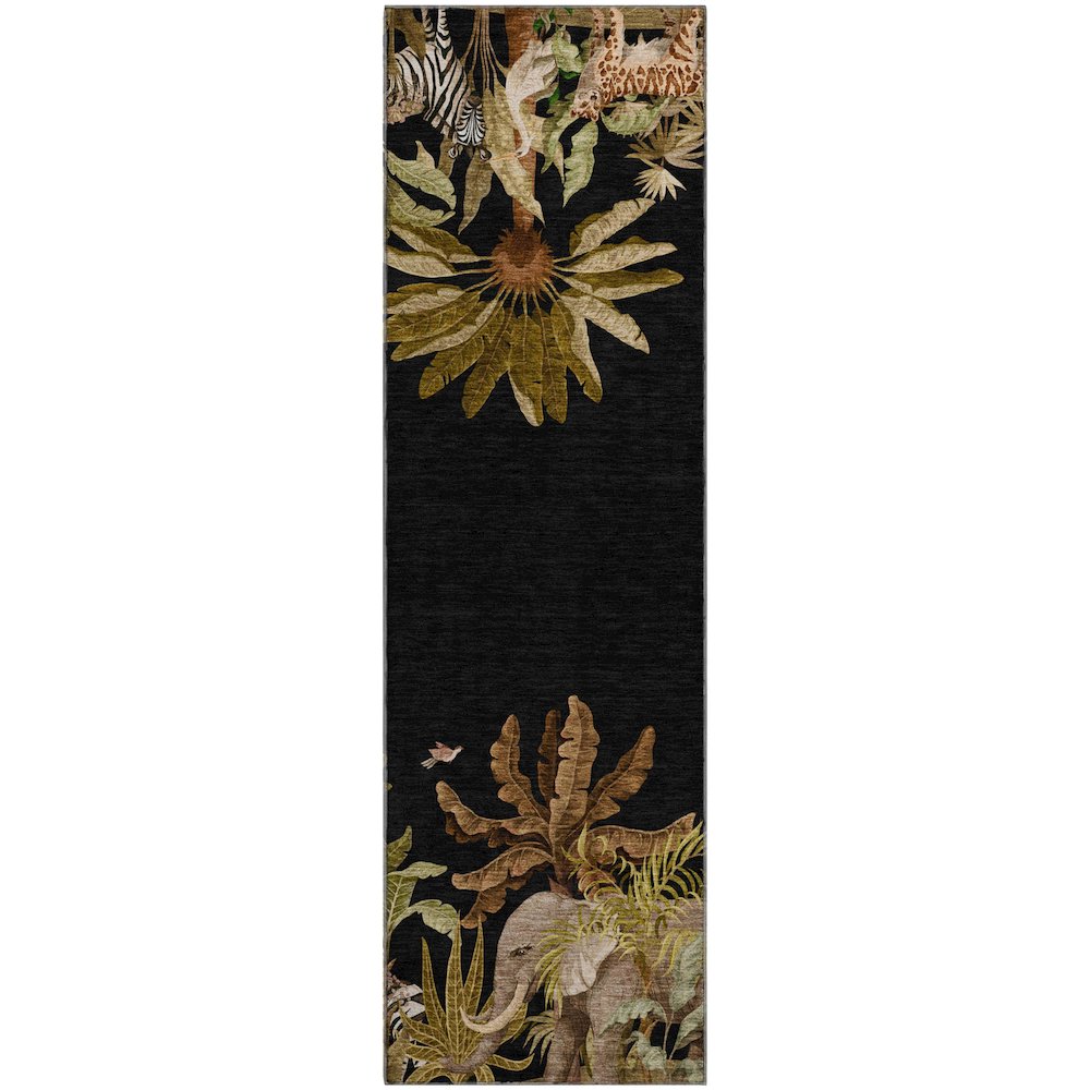 Premium Machine Washable Mayfield  Midnight 2'3" x 7'6" Runner Rug. Picture 1