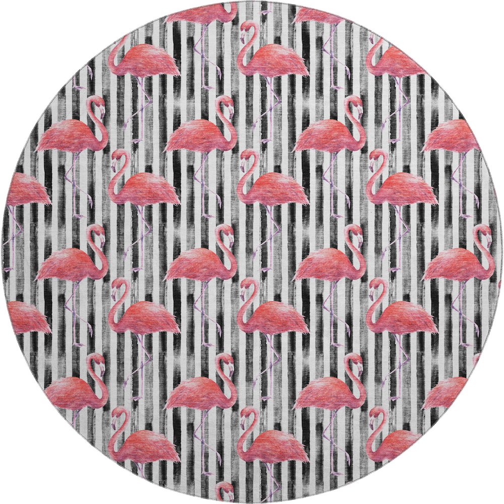 Premium Machine Washable Mayfield  Pink 8' x 8' Round Rug. Picture 1