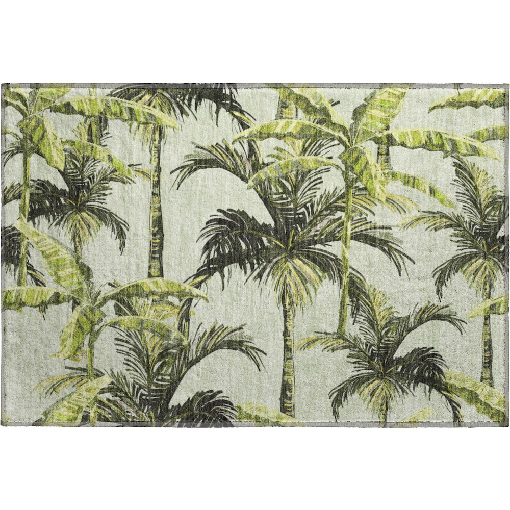 Premium Machine Washable Mayfield  Green 1'8" x 2'6" Rug. Picture 1