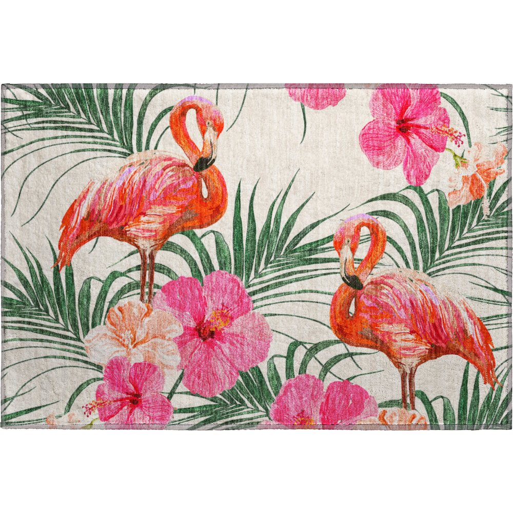 Premium Machine Washable Mayfield  Pink 1'8" x 2'6" Rug. Picture 1