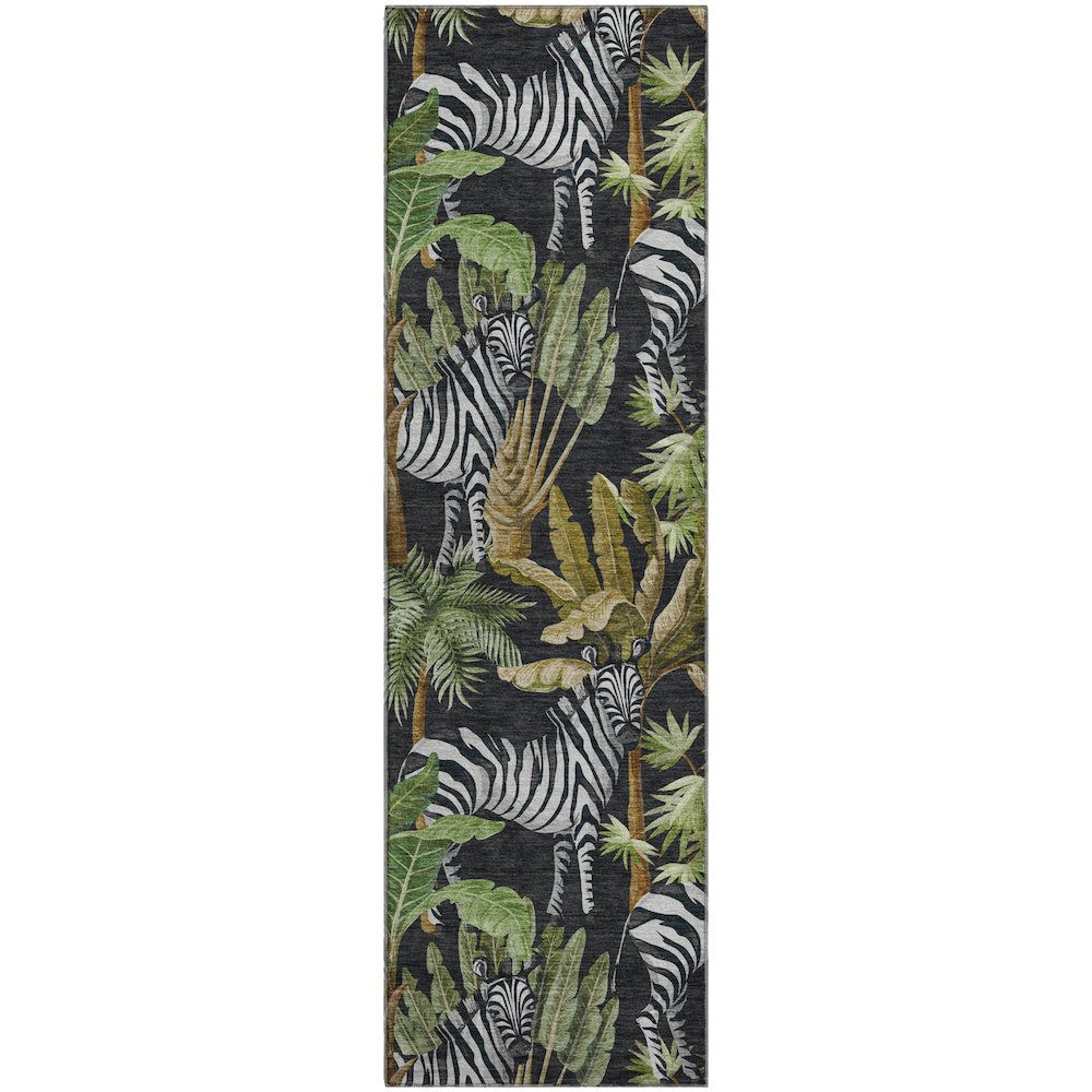 Premium Machine Washable Mayfield  Midnight 2'3" x 7'6" Runner Rug. Picture 1