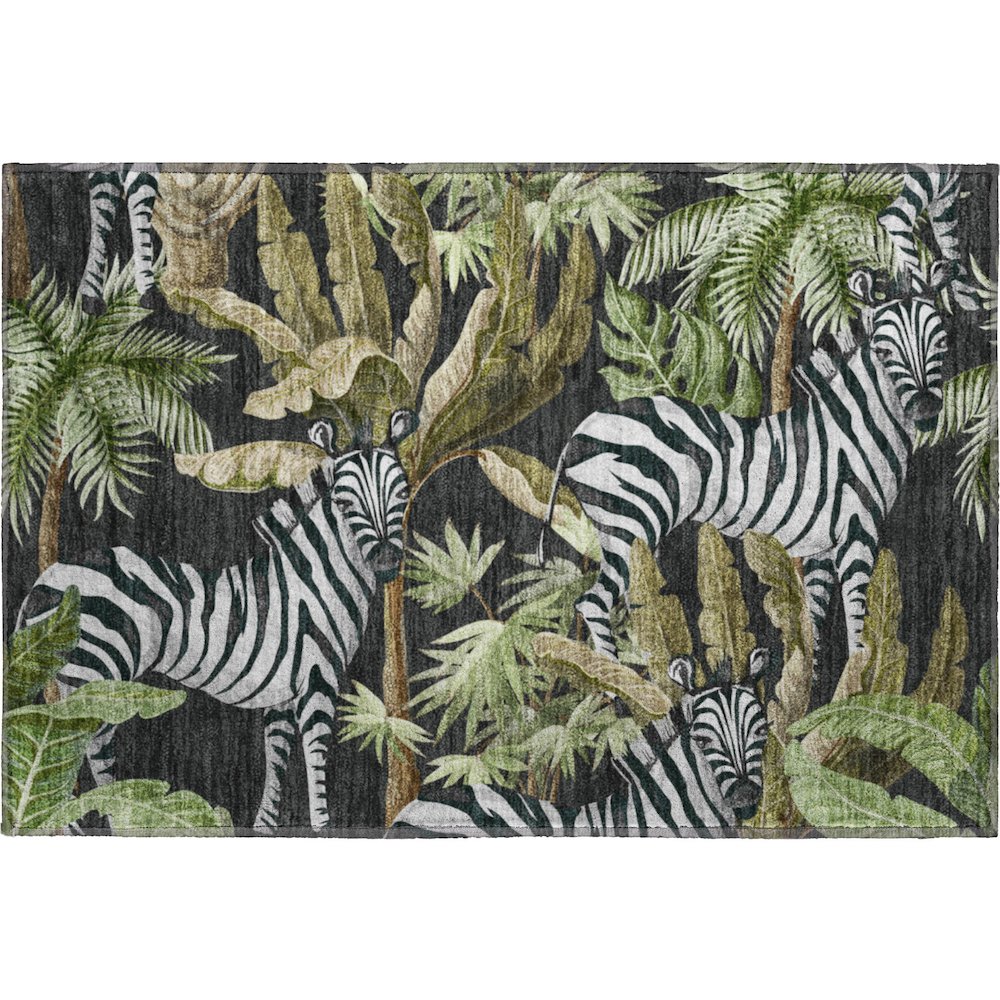 Premium Machine Washable Mayfield  Midnight 1'8" x 2'6" Rug. Picture 1