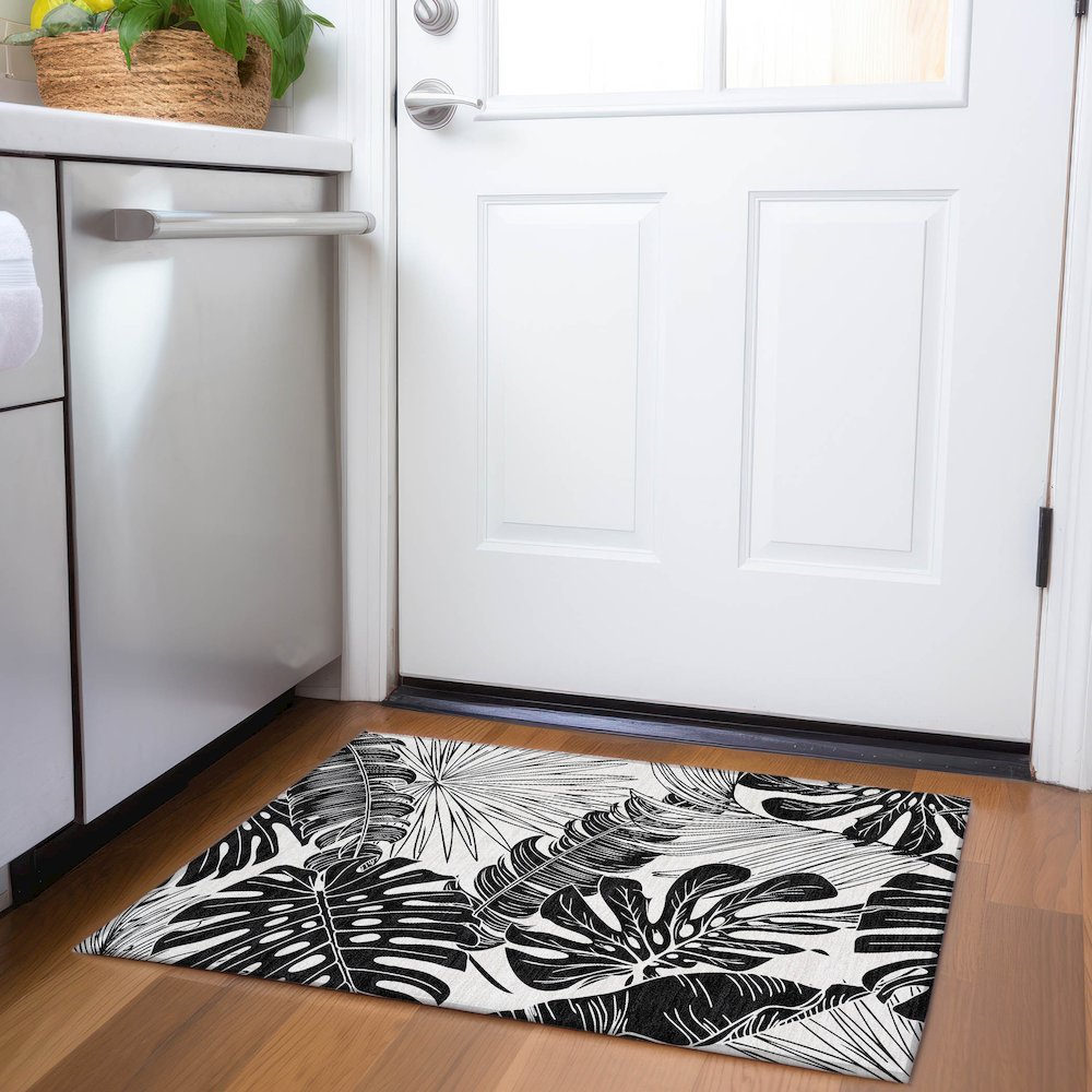 Premium Machine Washable Mayfield  Midnight 1'8" x 2'6" Rug. Picture 5