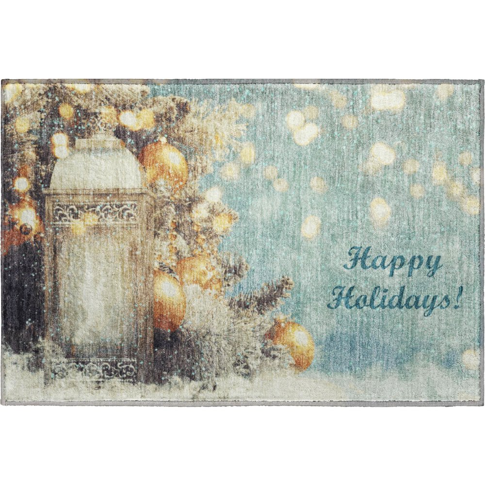 Premium Machine Washable Mayfield  Blue 1'8" x 2'6" Rug. Picture 1