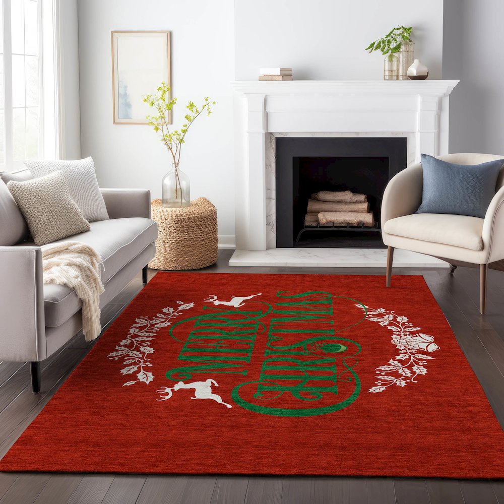 Premium Machine Washable Mayfield  Ruby 2'6" x 3'10" Rug. Picture 6