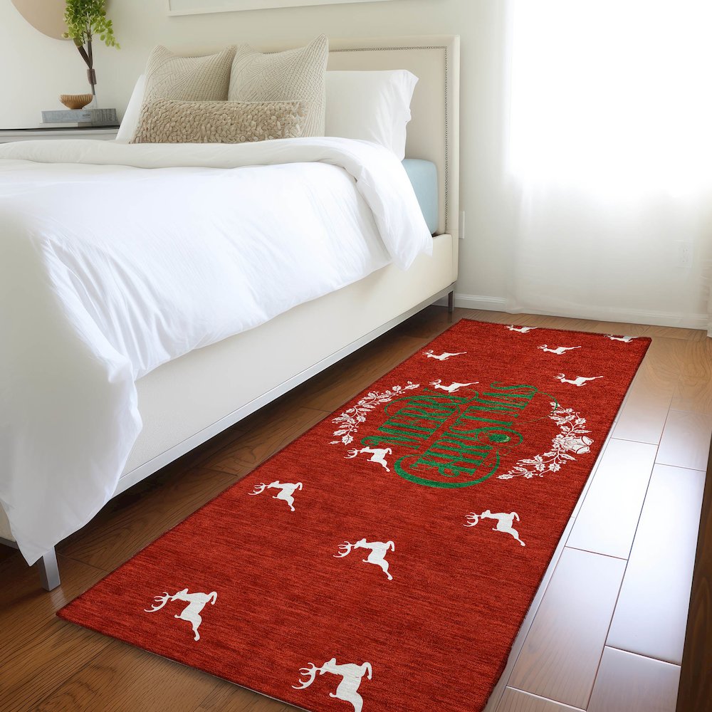 Premium Machine Washable Mayfield  Ruby 2'3" x 7'6" Runner Rug. Picture 5
