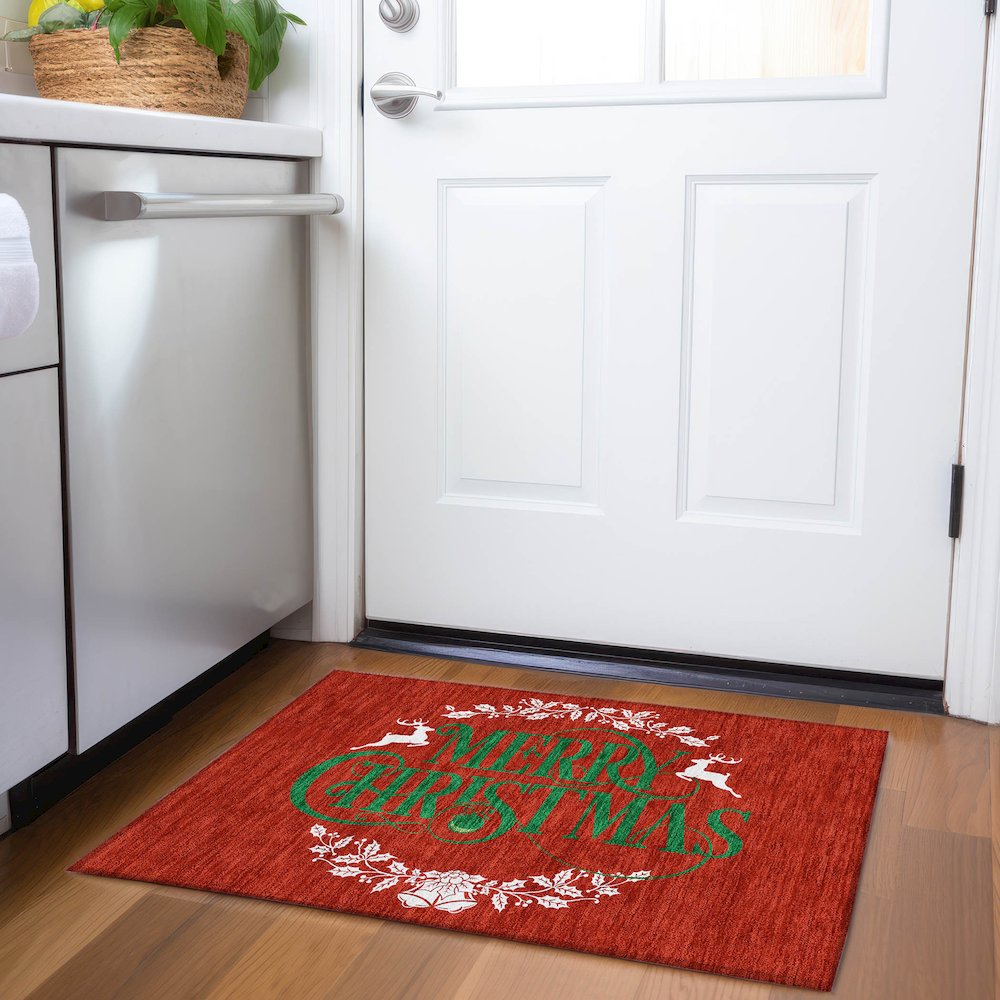 Premium Machine Washable Mayfield  Ruby 1'8" x 2'6" Rug. Picture 5