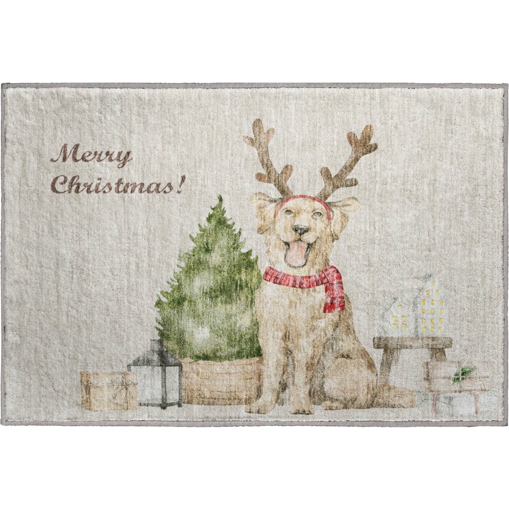 Premium Machine Washable Mayfield  Taupe 1'8" x 2'6" Rug. Picture 1