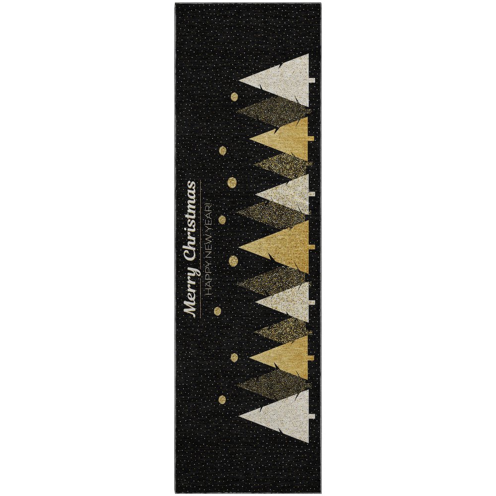 Premium Machine Washable Mayfield  Midnight 2'3" x 7'6" Runner Rug. Picture 1