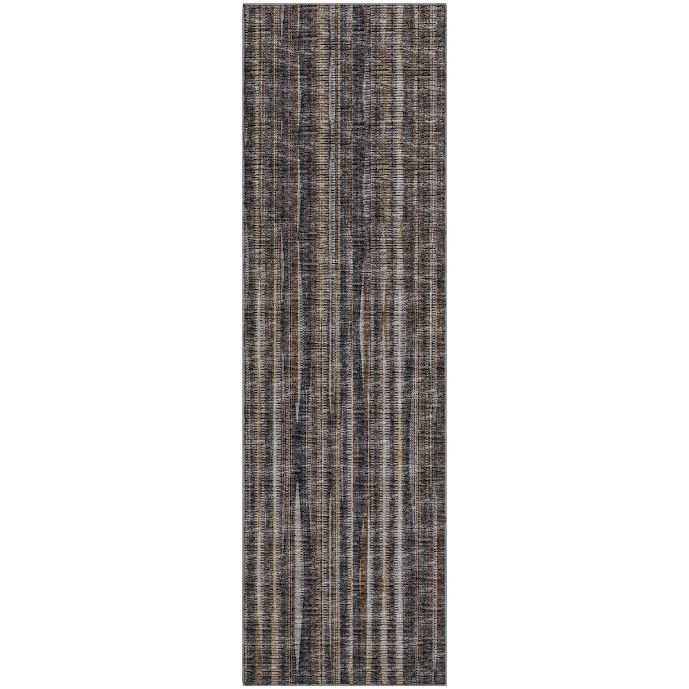Premium Machine Washable Mayfield  Brown 2'3" x 7'6" Runner Rug. Picture 1
