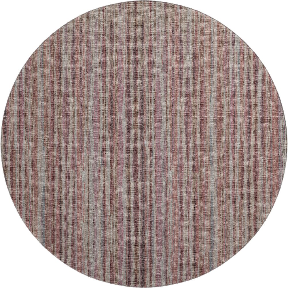 Premium Machine Washable Mayfield  Burgundy 8' x 8' Round Rug. Picture 1