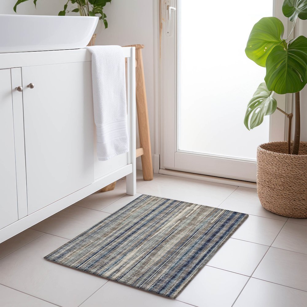 Premium Machine Washable Mayfield  Earth 1'8" x 2'6" Rug. Picture 5