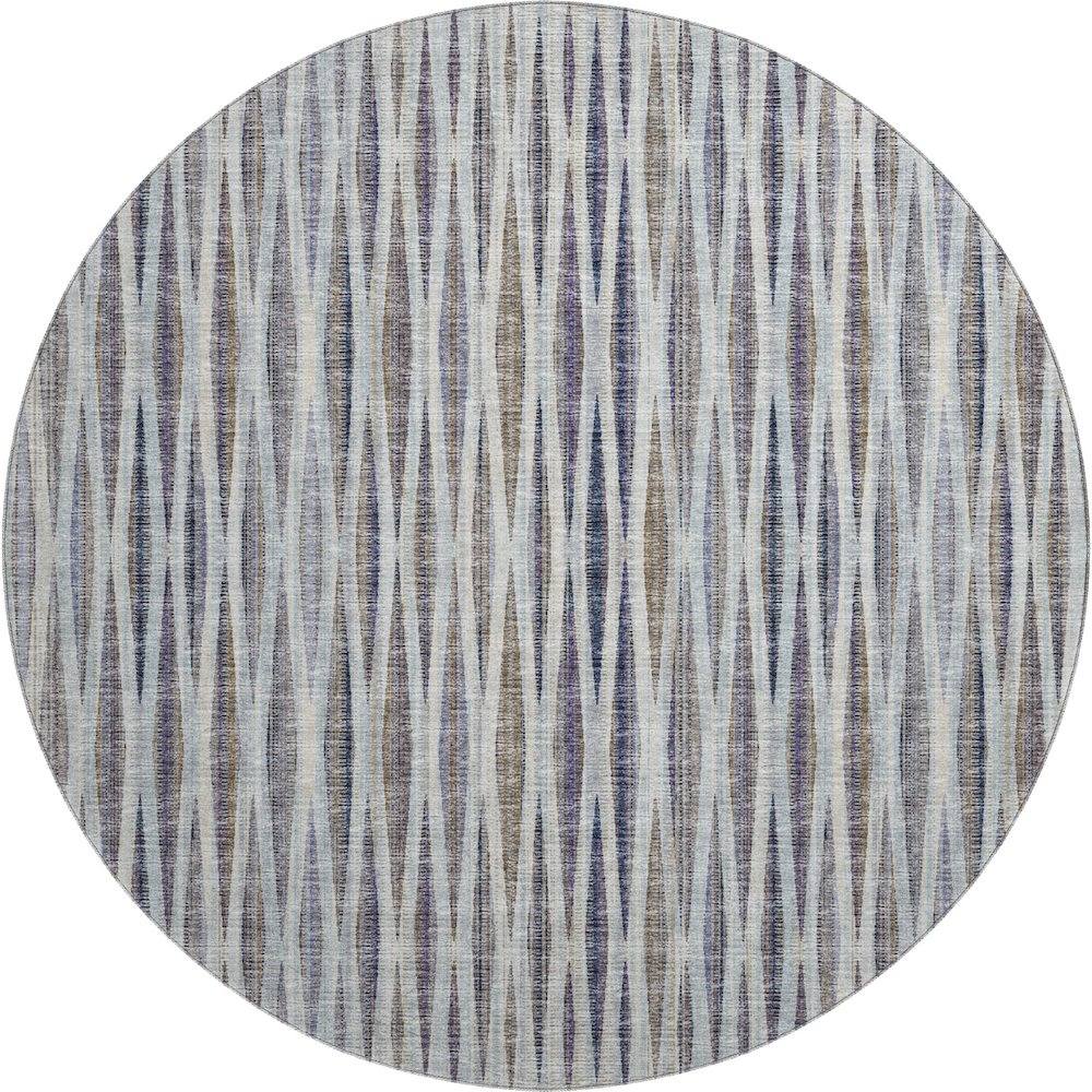 Premium Machine Washable Mayfield  Ocean 8' x 8' Round Rug. Picture 1