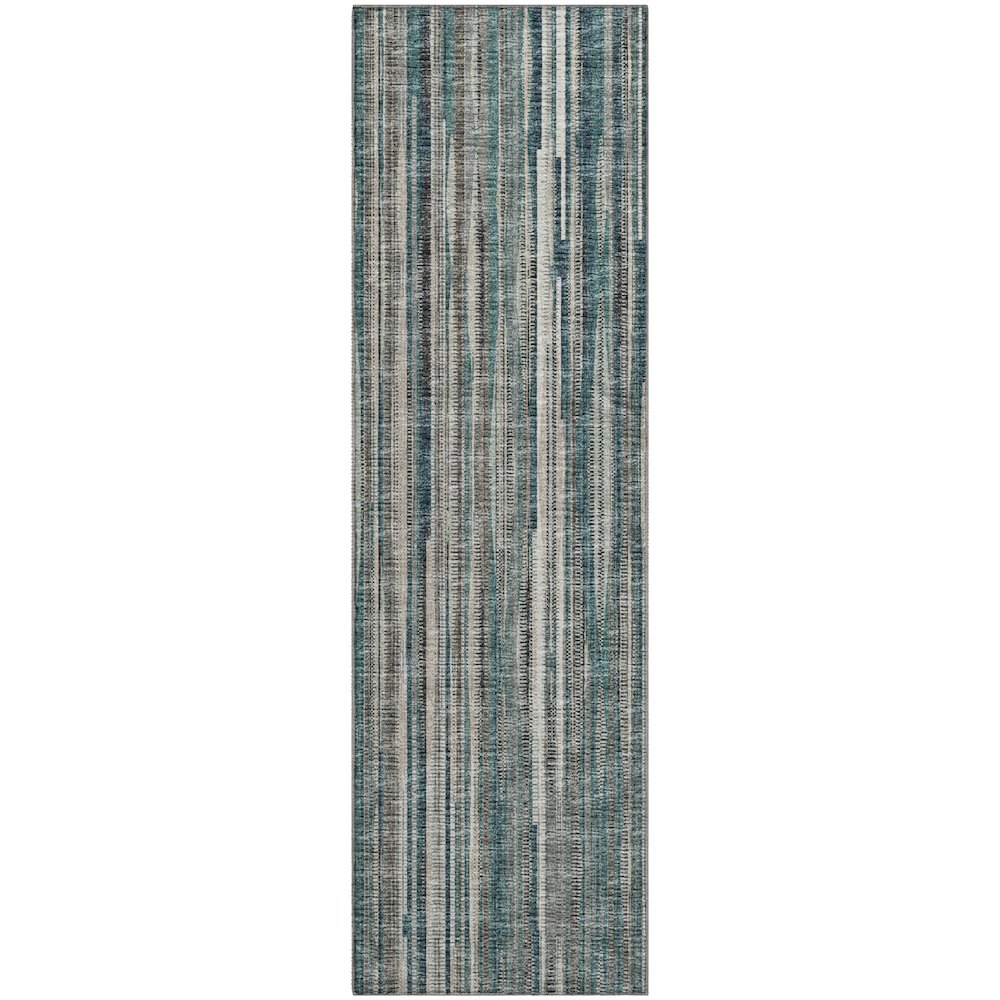 Premium Machine Washable Mayfield  Peacock 2'3" x 7'6" Runner Rug. Picture 1
