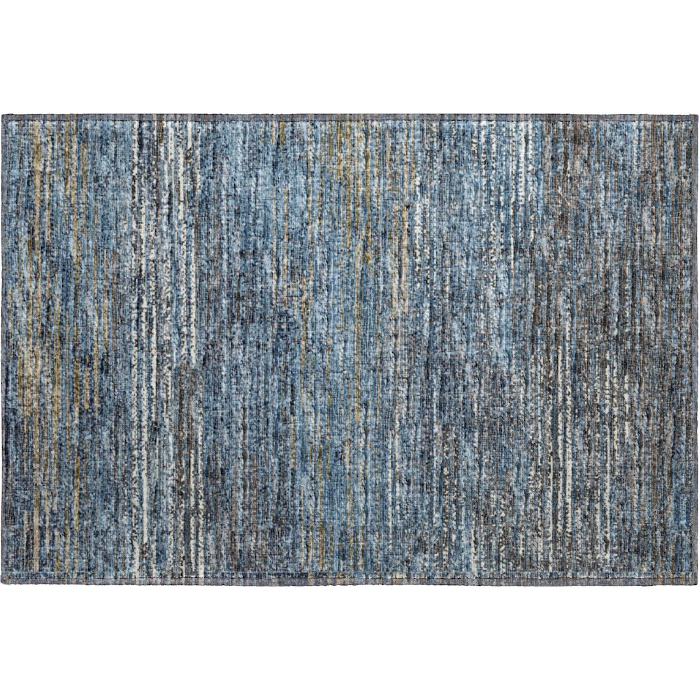 Premium Machine Washable Mayfield  Blue 1'8" x 2'6" Rug. Picture 1