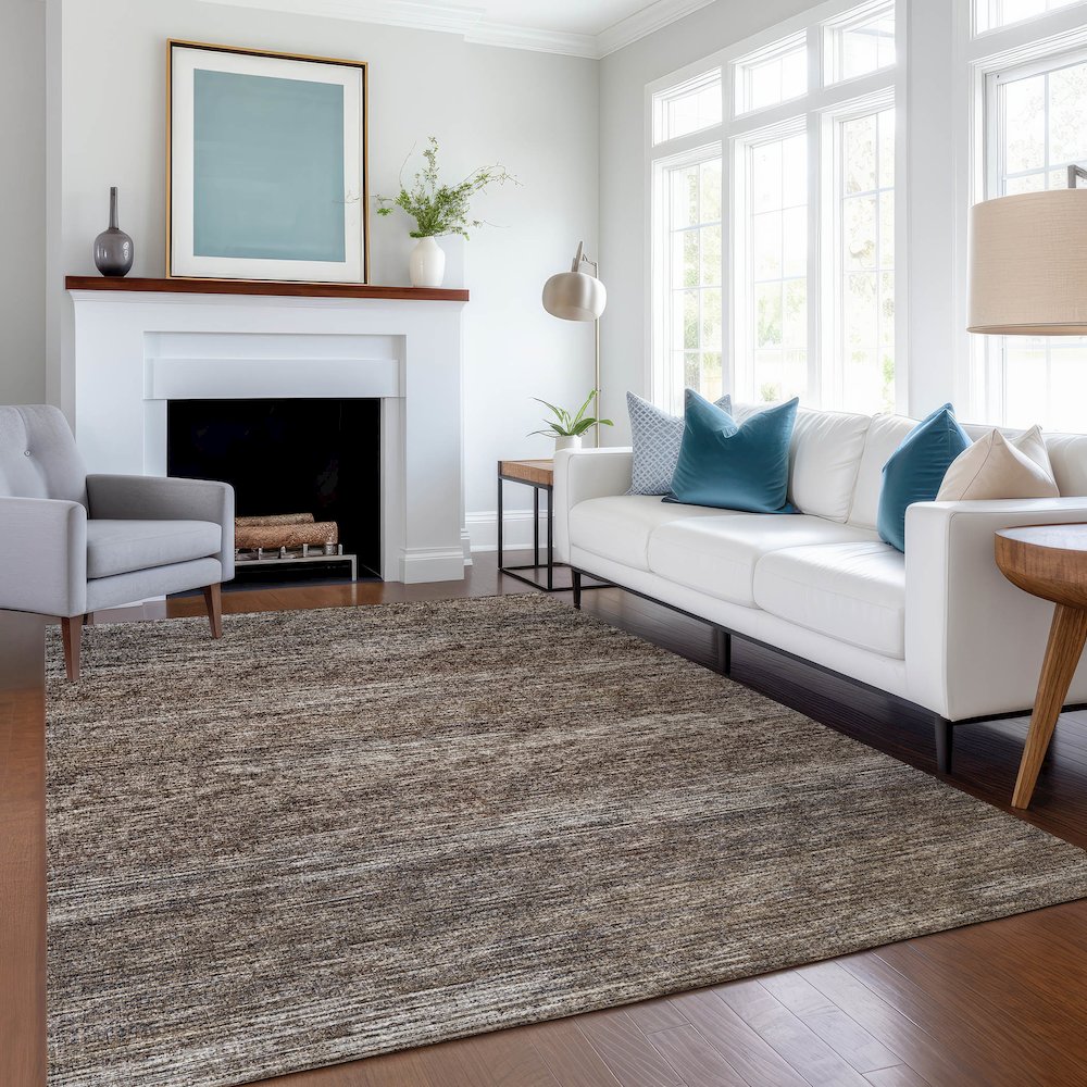 Premium Machine Washable Mayfield  Brown 2'6" x 3'10" Rug. Picture 5