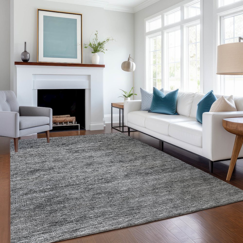 Premium Machine Washable Mayfield  Gray 2'6" x 3'10" Rug. Picture 5