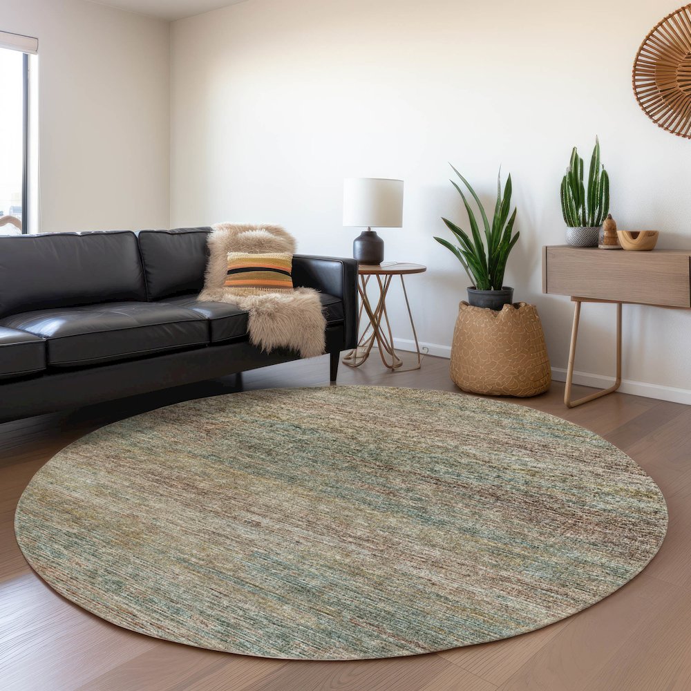 Premium Machine Washable Mayfield  Multi 8' x 8' Round Rug. Picture 5