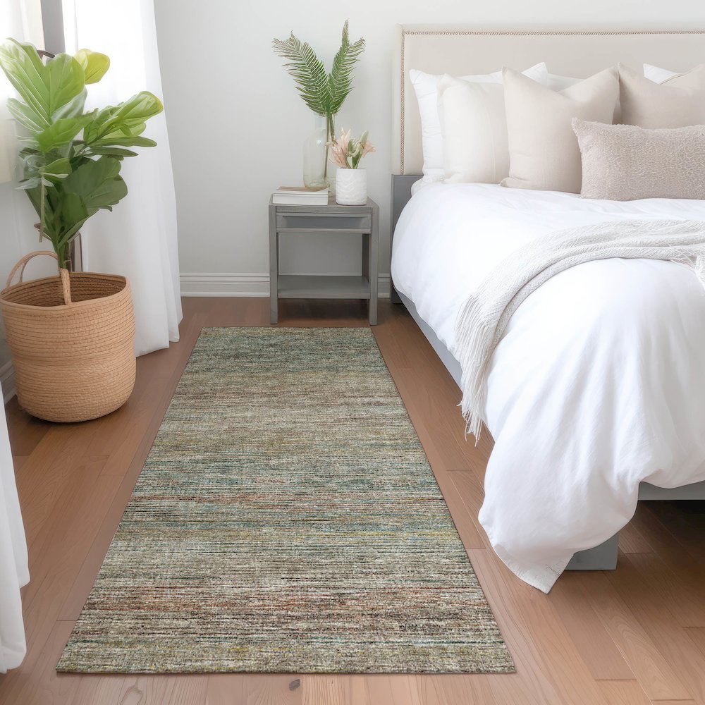 Premium Machine Washable Mayfield  Multi 2'3" x 7'6" Runner Rug. Picture 5