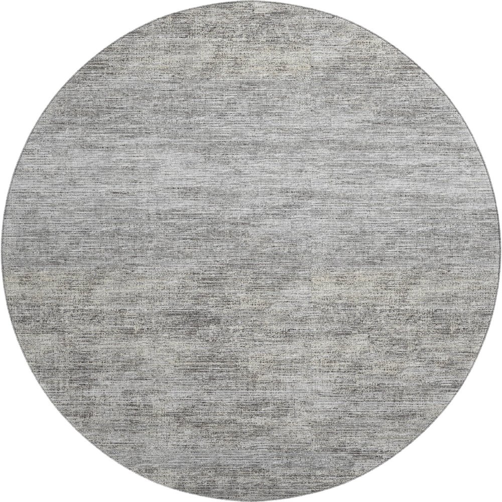 Premium Machine Washable Mayfield  Silver 8' x 8' Round Rug. Picture 1
