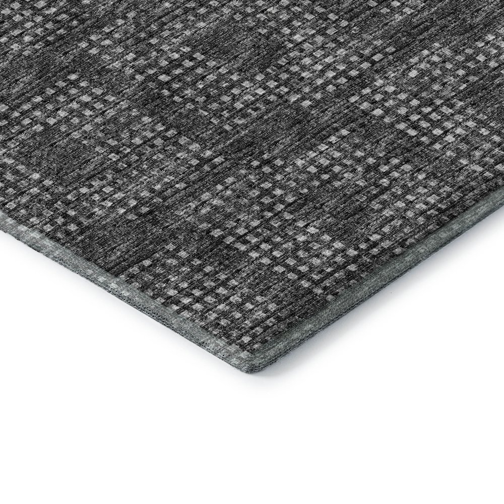 Premium Machine Washable Mayfield  Black 1'8" x 2'6" Rug. Picture 3