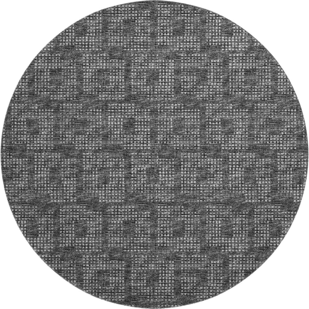 Premium Machine Washable Mayfield  Black 8' x 8' Round Rug. Picture 1