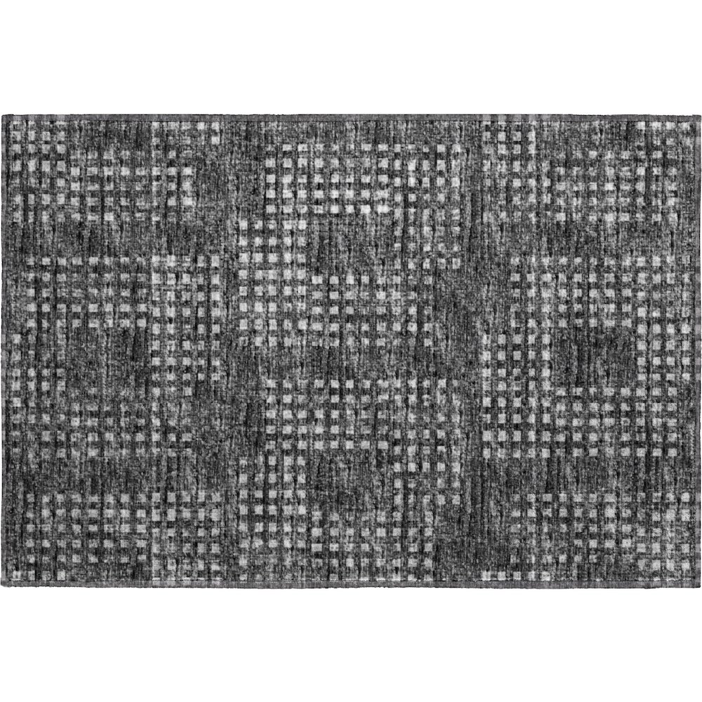 Premium Machine Washable Mayfield  Black 1'8" x 2'6" Rug. Picture 1