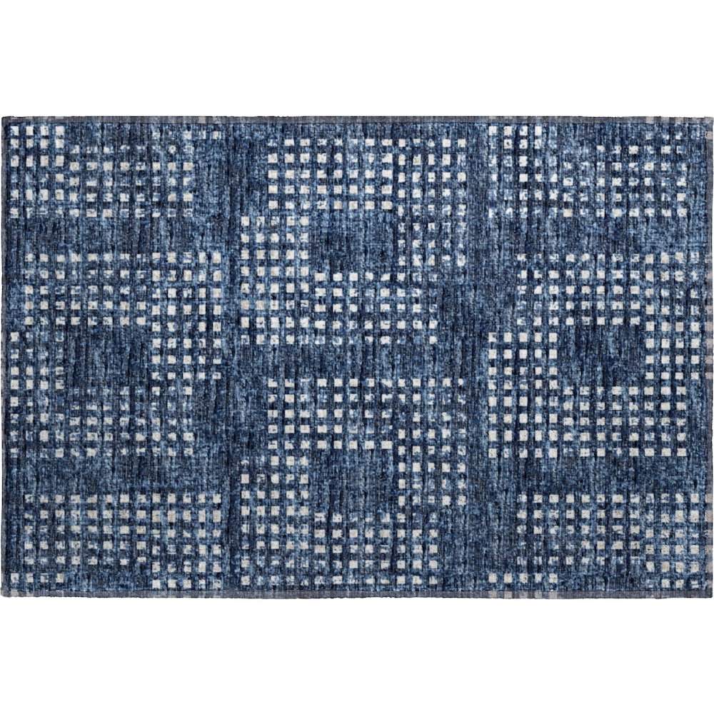Premium Machine Washable Mayfield  Blue 1'8" x 2'6" Rug. Picture 1