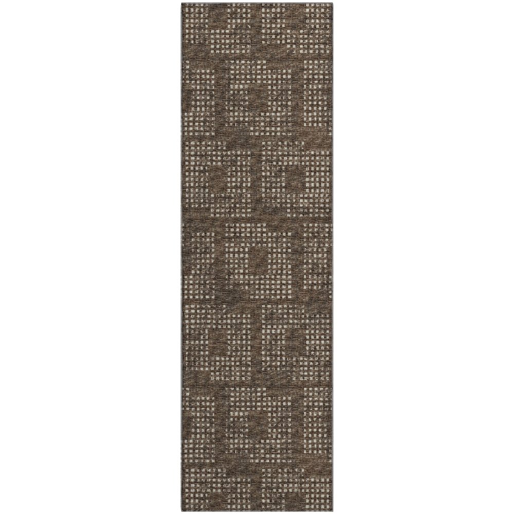 Premium Machine Washable Mayfield  Brown 2'3" x 7'6" Runner Rug. Picture 1