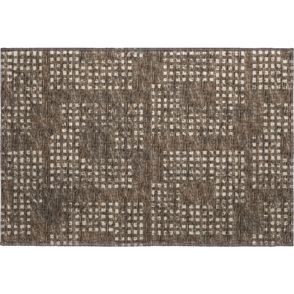 Premium Machine Washable Mayfield  Brown 1'8" x 2'6" Rug. Picture 1