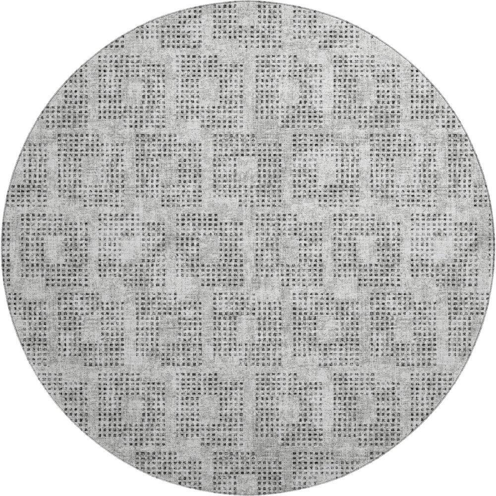 Premium Machine Washable Mayfield  Gray 8' x 8' Round Rug. Picture 1