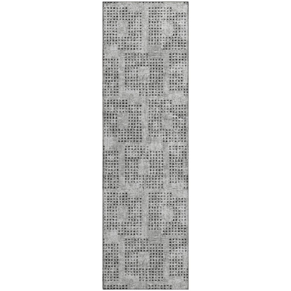 Premium Machine Washable Mayfield  Gray 2'3" x 7'6" Runner Rug. Picture 1